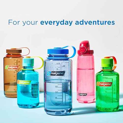 Nalgene Sustain Tritan BPA-Free Water Bottle Made with Material Derived from 50% Plastic Waste (using ISCC certified mass balance), 16 OZ, Wide Mouth, Cherry Blossom