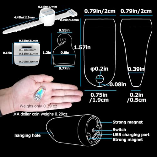 USB Mini LED Lantern, 2 Pack Waterproof EDC Keychain LED Flashlight for Camping, Type-C Rechargeable Battery Small Stick Lamp Puck Dog Collar Torch Light (Warm White+Red)