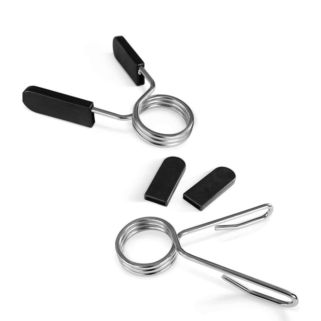 4Pcs Stainless Steel Spring Clip Collars Weight Bar Clips Barbell Clamps 1-Inch Barbell Clamps Dumbbell Spring Clip Weightlifting Accessory for Dumbbell Ordinary Barbell