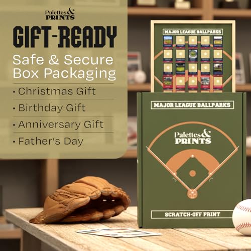 12x16 Framed Baseball Stadium Scratch Off Poster - All 30 MLB Ballparks