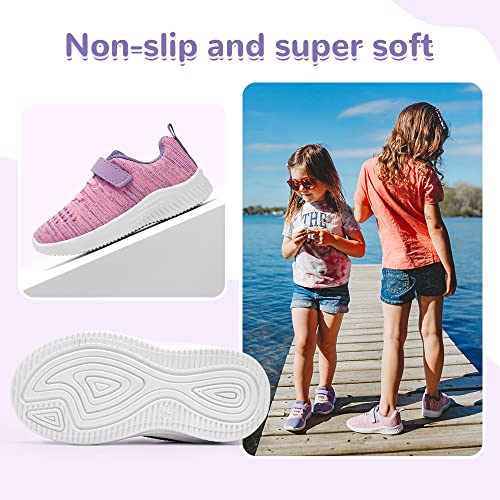 Toddler Boys Girls Running Sports Sneakers - Purple Pink, Size 10 - Nerteo