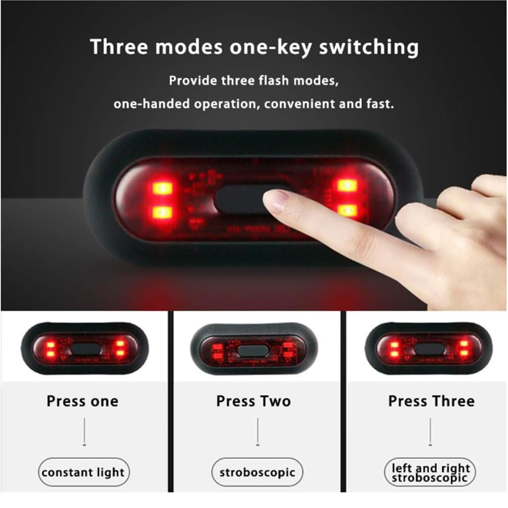 TOTMOX Motorcycle Helmet Light LED Helmet Light Universal Bike Rear Red Helmet Light Warning Tail Light for Night Riding with USB Rechargeable Battery