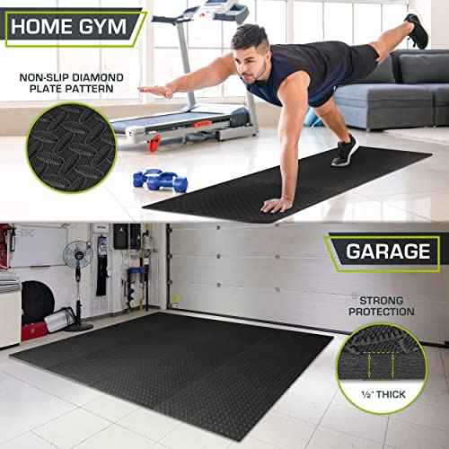 ProsourceFit Puzzle Exercise Mat ¨ö in, EVA Interlocking Foam Floor Tiles for Home Gym, Mat for Home Workout Equipment, Floor Padding for Kids, Black, 24 in x 24 in x ¨ö in, 48 Sq Ft - 12 Tiles