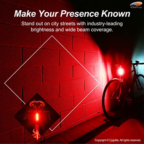 90 Lumen Bicycle Tail Light with Wide Glow and USB Rechargeable - Night & Day Modes