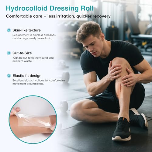 Derm Tape Hydrocolloid Roll - Acne & Pimple Patch Tape, Flexible Bandages Roll for Wound Care and Skin Protection, Cut-to-Size Hydrocolloid Tape for Daily Use (2in x 16ft)