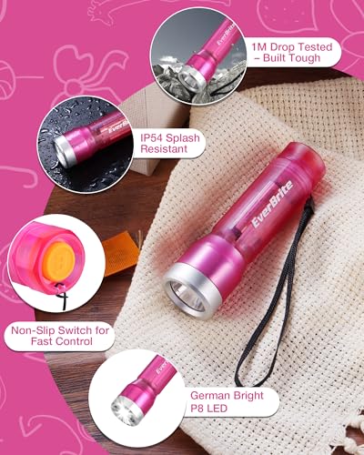 Mini LED Flashlight Set - Pink, Blue, Gray, 3 Modes, Batteries Included