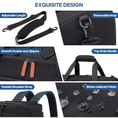 Gym Bag for Men & Women with Shoe & Laptop Compartments - Waterproof Sport Duffle