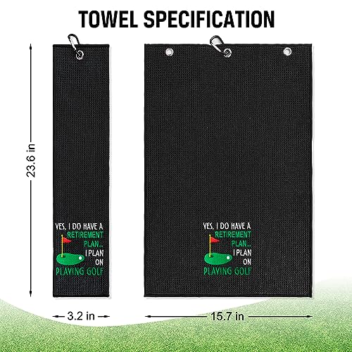 Funny Retirement Golf Towel for Men Black - Golf Gift Accessory