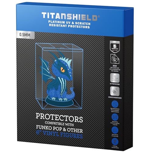 TitanShield 5 Count 0.5MM UV & Scratch Resistant POP! Protector Sleeves - Compatible with Funko
