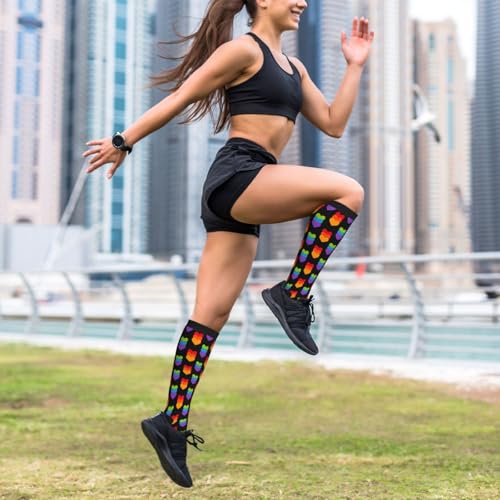 Unisex Knee High Support Compression Socks - Pride Rainbow Variation