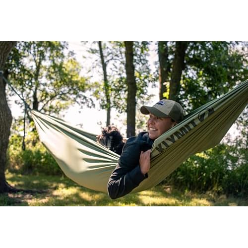 Klymit Camping Hammock 400 lb. Capacity with Heavy Duty Straps and Caribiners - Navigator Series - Pink