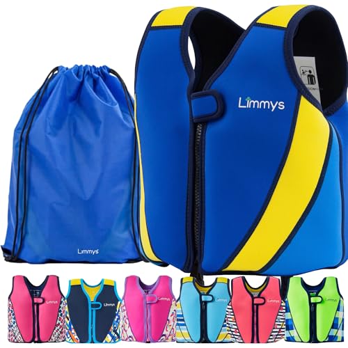 Kids Neoprene Swim Vest with Adjustable Buoyancy, Secure Fit - Royal Blue, 6-9 Years