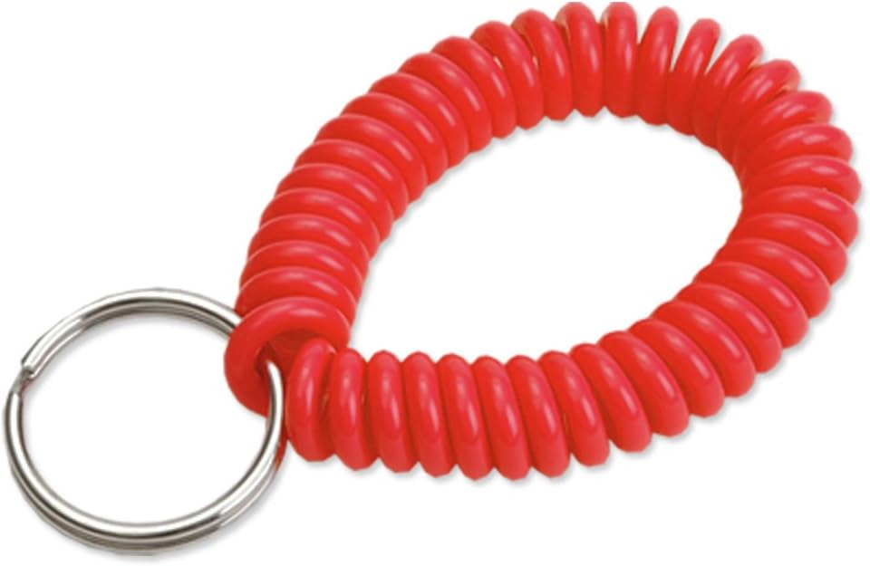 ucky Line 2” Spiral Wrist Coil with Steel Key Ring, Flexible Wrist Band Key Chain Bracelet, Stretches to 12”, Purple, 10 Pack (41065)