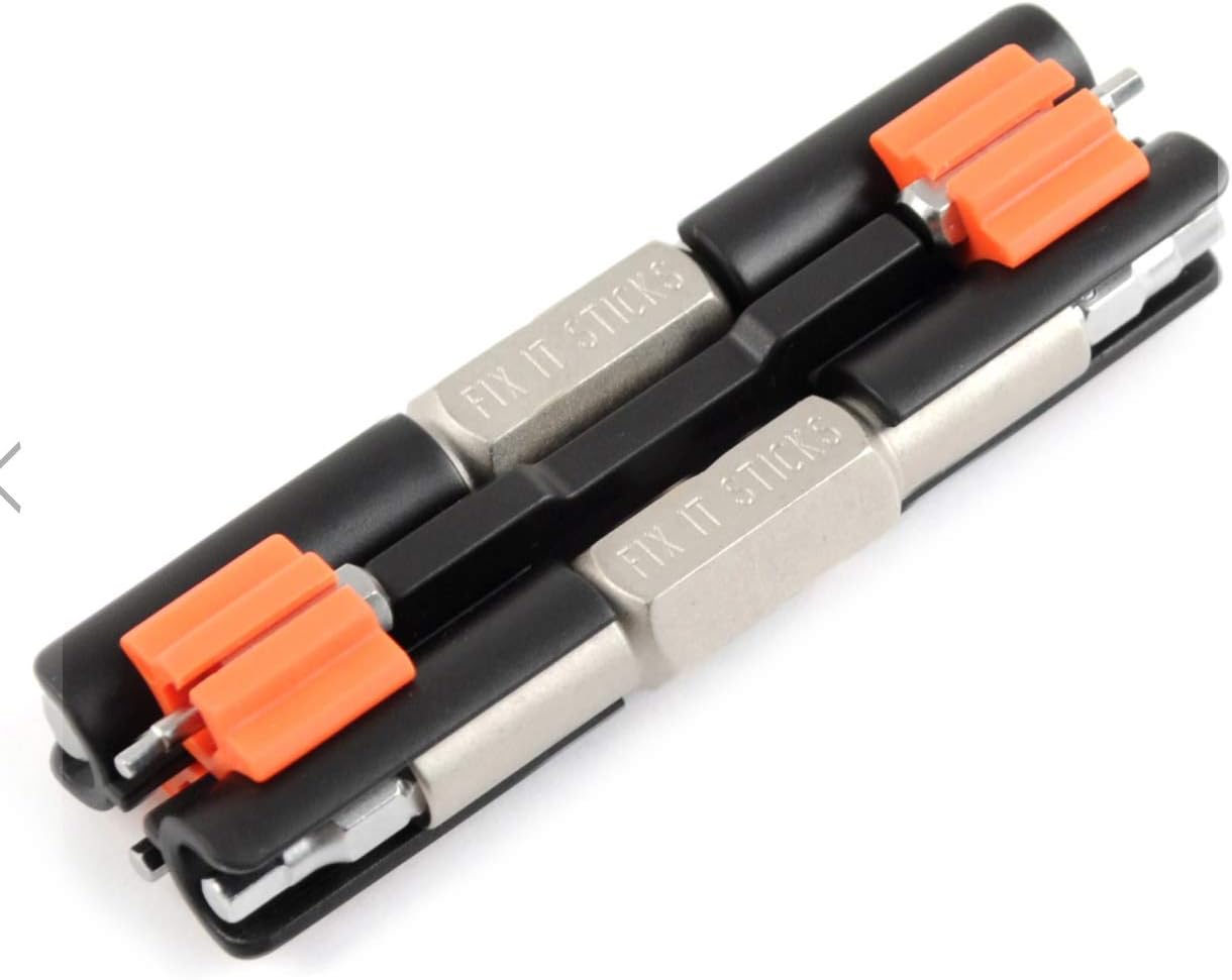 Fix It Sticks Replaceable Edition Traveling Cycling Steel Multi-Tool with 8 Removable Interchangeable Bits w/Bracket