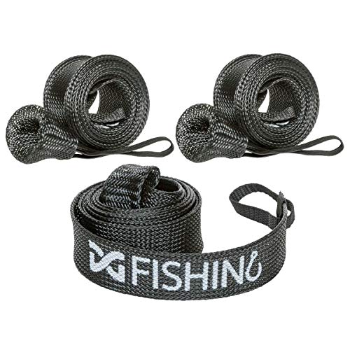 7ft Fishing Rod Sleeve 3 Pack - Black Rod Protector & Cover for Casting Rods