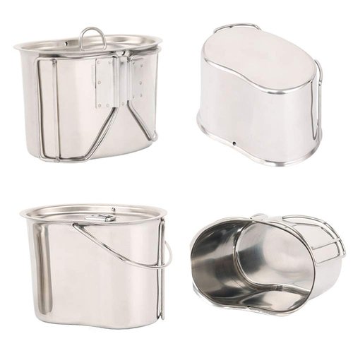 HUIOP Canteen Cup, Camping Cookware Stainless Steel Canteen Cup ing Pot with Wood Stove Set for Outdoor Survival Backpacking Hiking Picnic