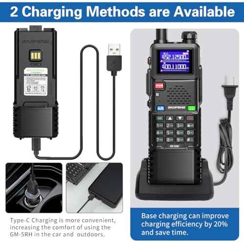 Baofeng Radio Ham Radio Long Range 5RM 10W Handheld Rechargeable 3800mAh Extended Battery NOAA Emergency Weather Tactical Two Way Radio Walkie Talkies For Adults USB-C Charger for Survival Gear,2 Pack