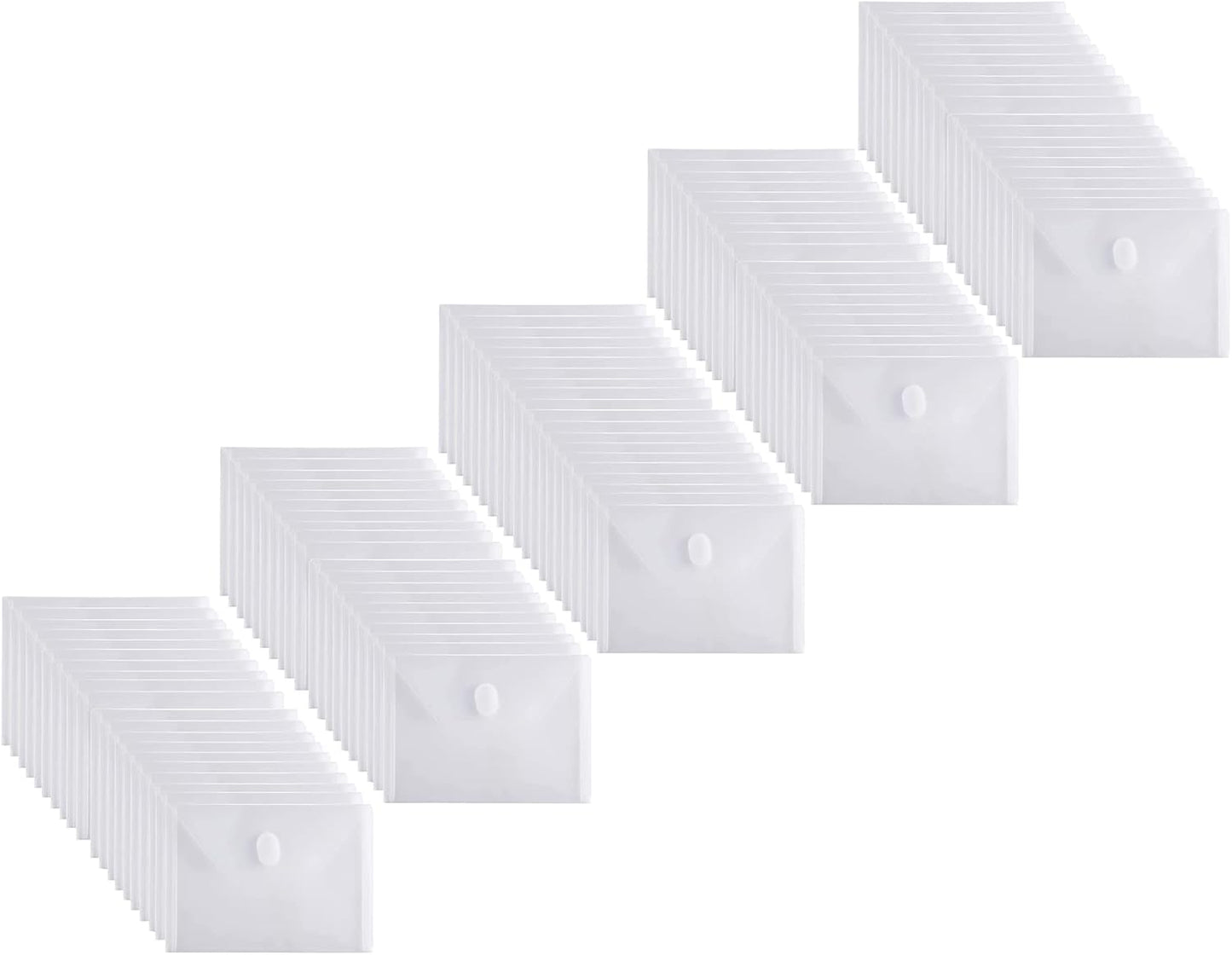 5x7 Small Plastic Envelopes Hook Loop Closure Receipt Storage Holder 40 Pack