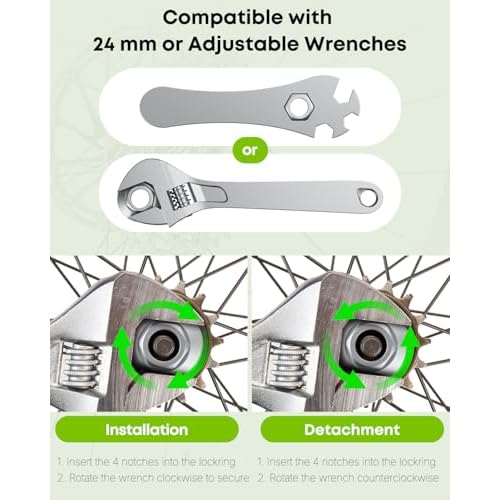 Pawfly Bike Single Speed Freewheel Removal Tool with Sprocket & Chain Cleaning Brushes, 4 Notch Sprocket Puller Tool, BMX Bicycle Freewheel Remover, One-Speed Freewheel Disassembly Tool, Silver