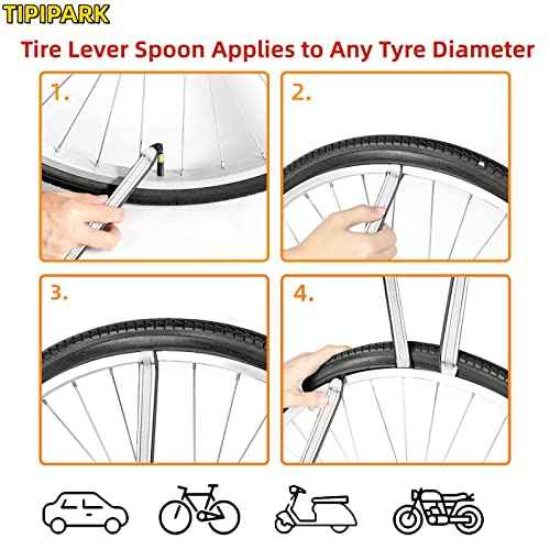 Bike Tire Levers - Motorcycle Tire Spoons Iron Set Dirt Bike Tire Changing Tools 10" Lengthen Premium Stainless Steel Repair Tube for Motorcycles Electric Bicycles Mountain Dirtbike