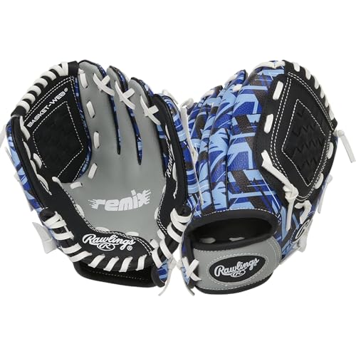Youth Baseball Glove 9 Inch Left Hand Throw Neon Blue Kids T-Ball & Softball