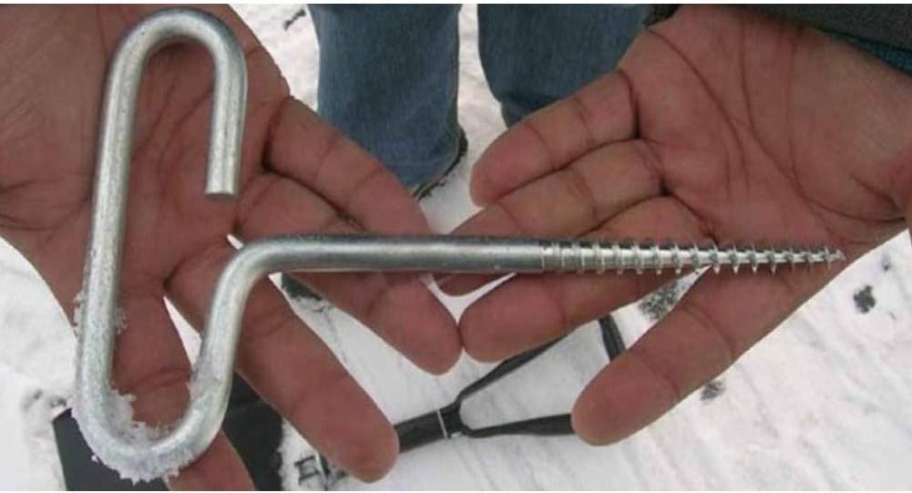 4Pcs Heavy Duty Tent Stakes, 18cm Ground Anchors, Threaded Peg for High Winds, Ice Fishing Shelter Nails, Metal Stake for Outdoor Summer Camping Activities, Durable Tent Fixer Spikes