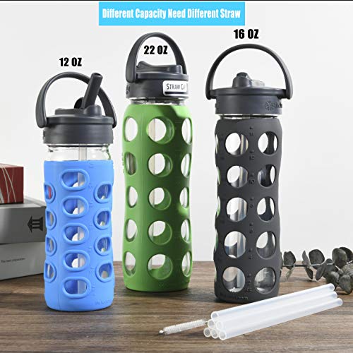 6 Pack Silicone Straws for 22oz Lifefactory Water Bottles - 250mm Compatible