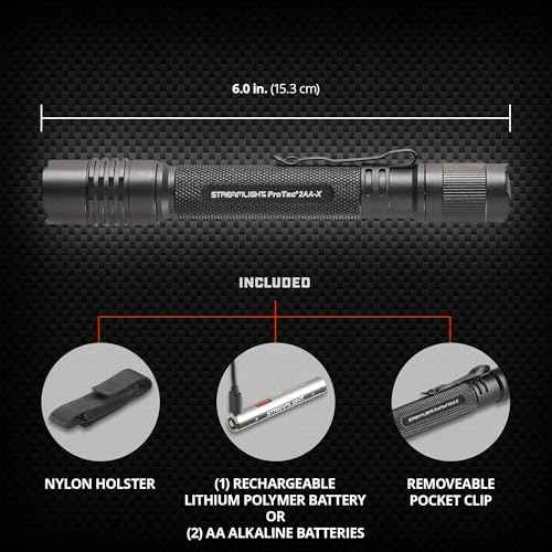 Streamlight 88033 ProTac 2AA-X 270-Lumen Multi-Fuel Personal Carry Tactical Flashlight with Alkaline Batteries, Black