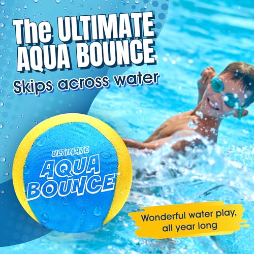 Activ Life Larger 3-Inch Water Skip Balls - 2 Pack Yellow Cyan for Pool & Beach Play