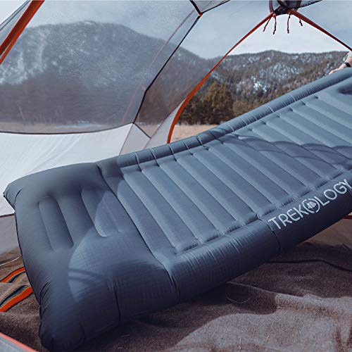 Camping Sleeping Pad with Built-In Pump & Neck Support - Thick 4.9" Ultralight Mat