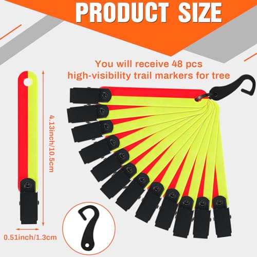 48 Pcs High Visibility Trail Markers - Bright Orange & Yellow for Hiking and Hunting