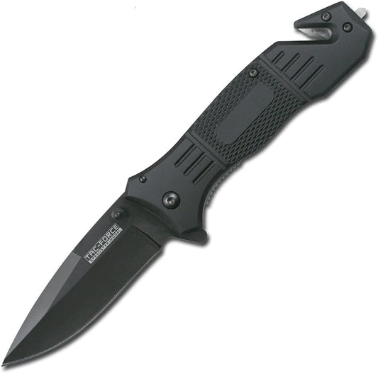TAC Force Spring Assisted Opening Tactical Rescue Folding Knife Pocket (Black)
