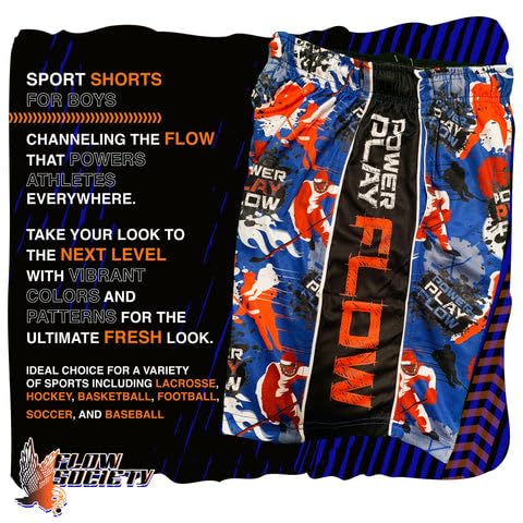 Flow Society Shamrock Flow Boys Lacrosse Shorts | Boys LAX Shorts | Lacrosse Shorts for Boys | Kids Athletic Shorts for Boys Black