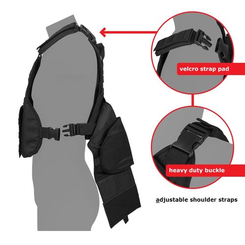 WARTECHGEARS Tactical Padded Fully Adjustable Vest (Black)