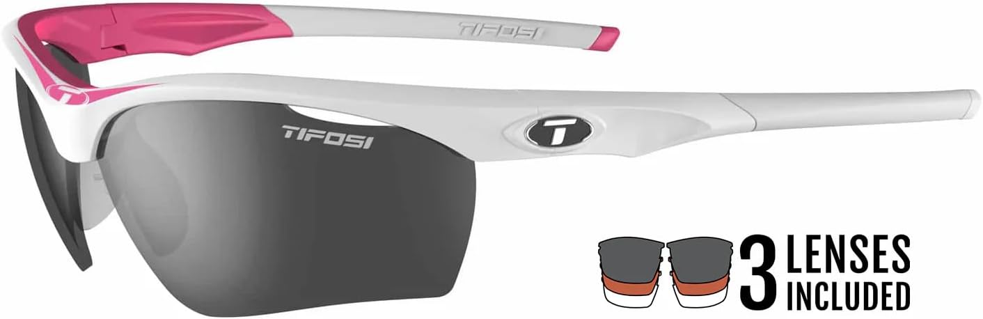 Tifosi Vero Sunglasses (Race Pink, Smoke/AC Red/Clear)