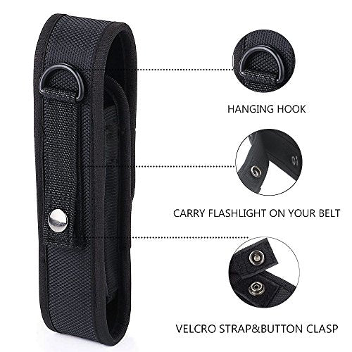 2 Pack Tactical Flashlight Holsters Belt Pouch Carry Case for 5-7 Inch Flashlights