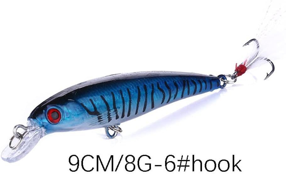 OriGlam 10pcs 3D Artificial Minnow Fishing Lures Baits, Fishing Tackle CrankBait Bass, Hard Bait Swimbait Fishing Lure