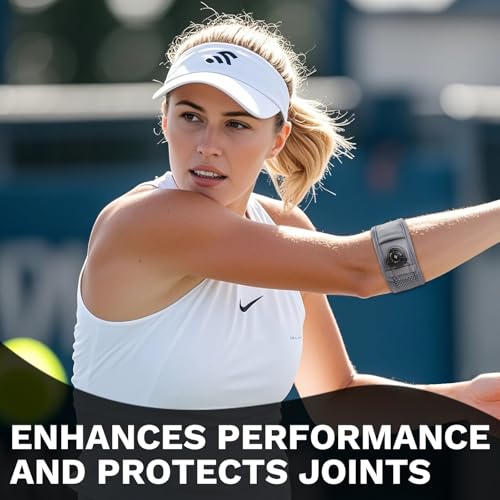 Tennis Elbow Brace for Men Women, Elbow Brace for Tendonitis Tennis Elbow & Golfer's Elbow, Adjustable Elbow Strap, Gray, REGULAR Size (M/L), 9"?11.5", 1 Pack