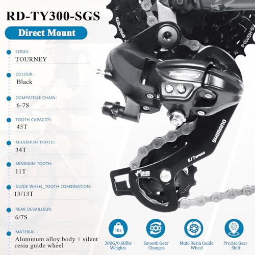 Rear Derailleur RD-TY300 6/7Speed Rear Derailleur Direct Mount for Hybrid / Commuter Bikes Mountain Bike Road Bike Snowmobile Trail Bike