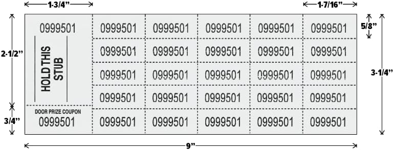 Auction Tickets - 500 Sheets (Blue)