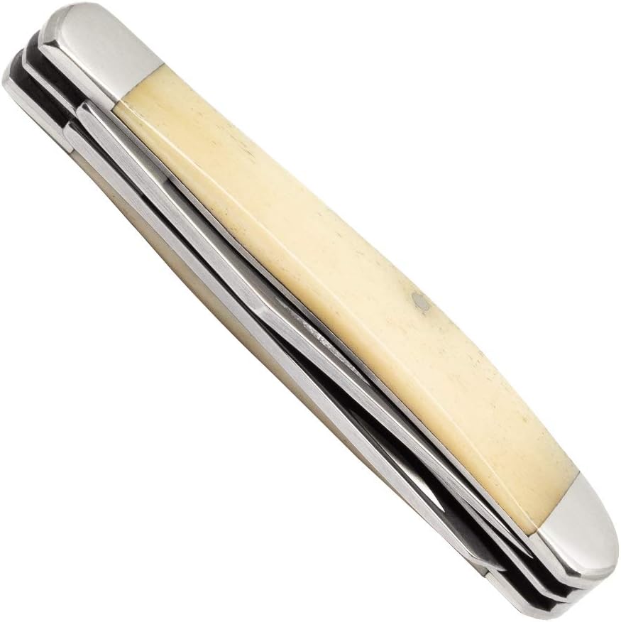 Bear & Son - MANUAL - 2.75" - Clip Point, Spey - 440 Stainless Steel - White Smooth Bone - High Carbon Stainless Steel - WSB07