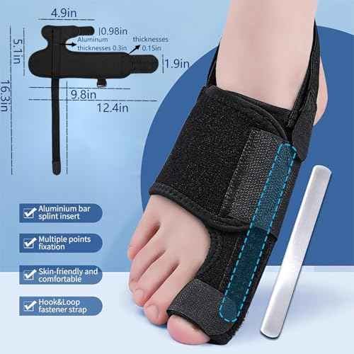 Bunion Corrector for Women & Men, 2pcs Bunion Fix & Big Toe Straightener, Orthopedic Bunion Splint Brace for Hallux Valgus Pain Relief, Day & Night Support