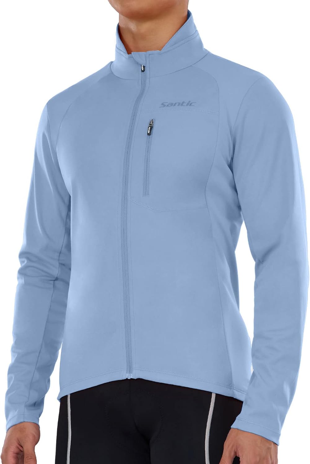 Santic Men's Cycling Bike Winter Jackets Windproof Fleece Thermal Warm UP Running Bike Bicycle Jacket Breathable Windbreaker