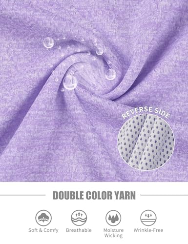 Men's Athletic T-Shirt Quick Dry Moisture Wicking Gym Top - Medium Lavender