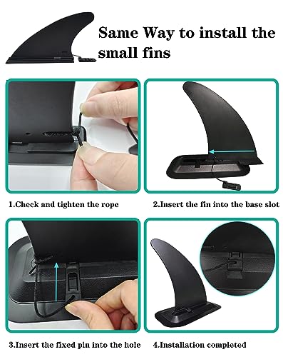 Paddle Board Fins Replacement Set of 3 9 Inch Center & 5 Inch Side Fins - 1.18 Inch Side Fins
