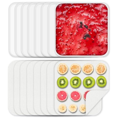 Silicone Food Dehydrator Trays Set with Mesh Mats 11x11in - 8 Pcs