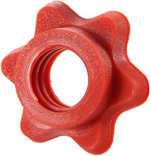 Red Dumbbell Hex Nut 25mm Barbell Bar Hexagon Nuts Spin-Lock Collars for 1 Inch Standard Barbells Bar Collar Screw, Weights and Accessories