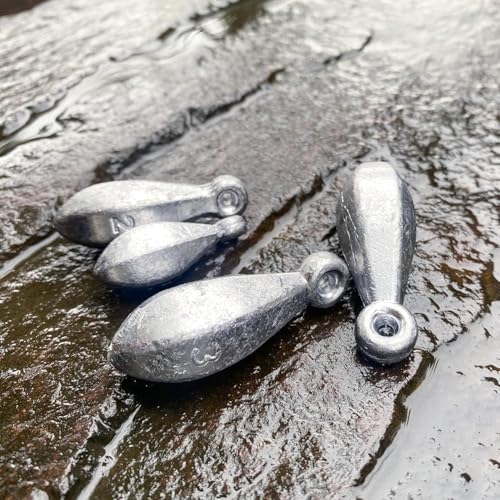 Silver 1 Ounce Fishing Sinkers No-Roll Bank Weights for Surf & Saltwater Fishing - 20pcs