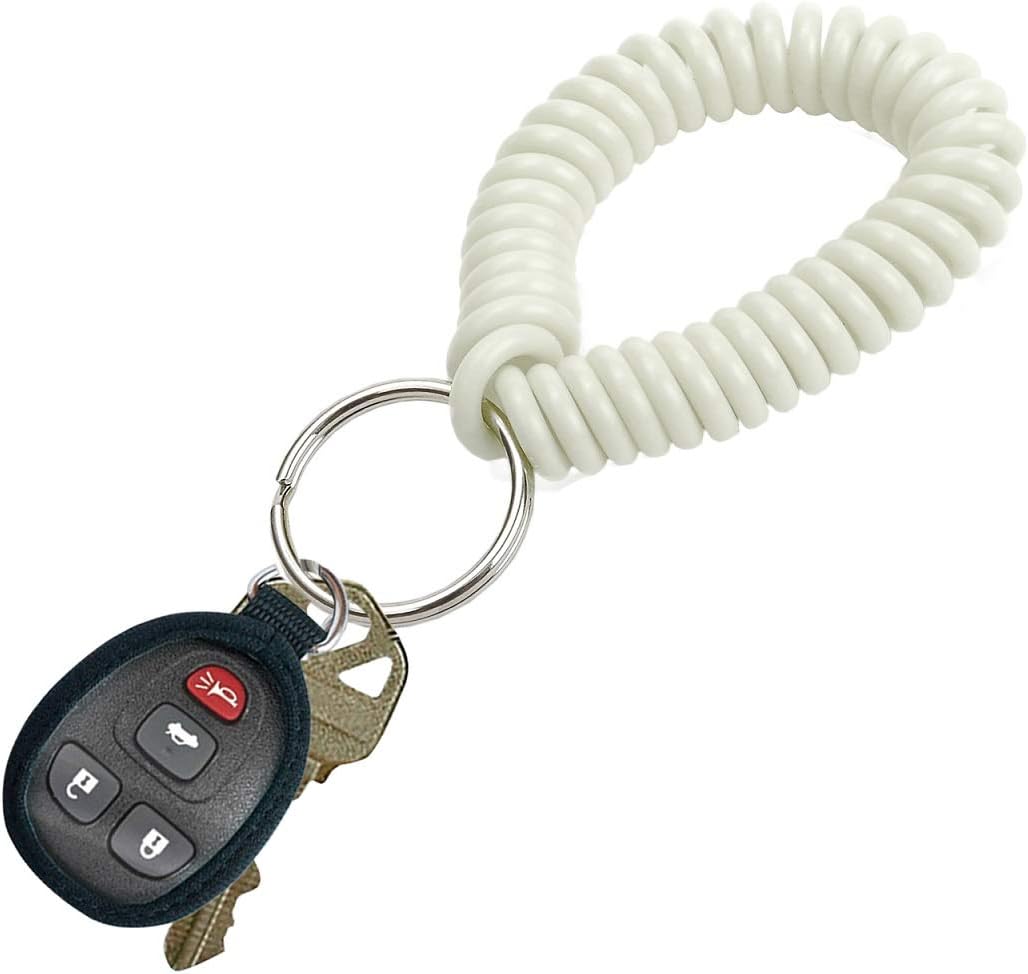 ucky Line 2” Spiral Wrist Coil with Steel Key Ring, Flexible Wrist Band Key Chain Bracelet, Stretches to 12”, Purple, 10 Pack (41065)