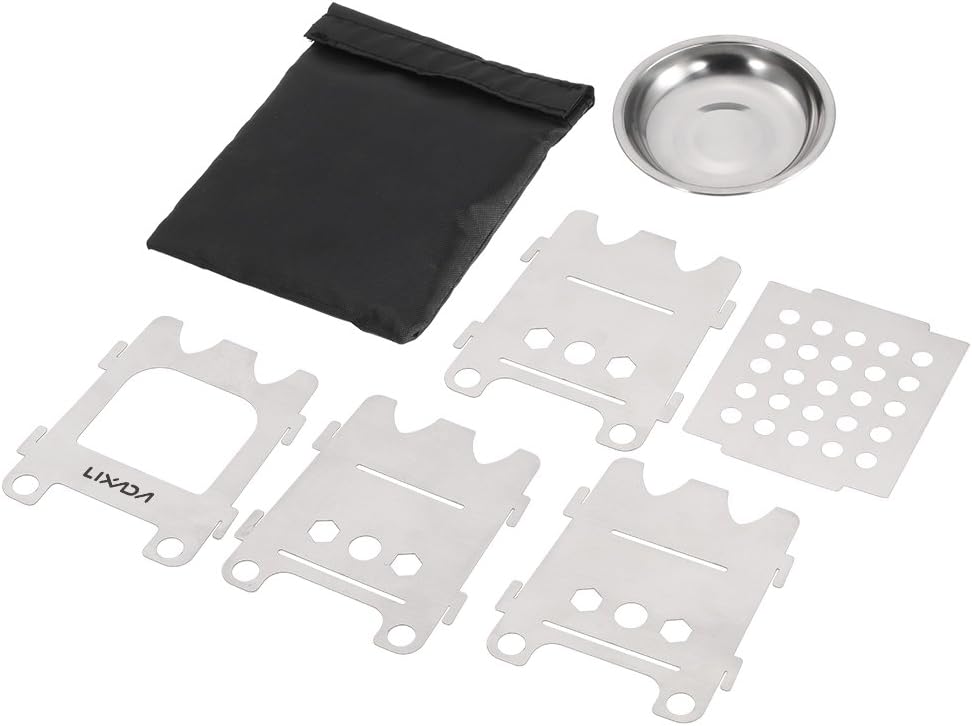 Portable Stainless Steel Wood Burning Camping Stove - Lightweight Folding Backpacking Grill for Hiking, BBQ, and Outdoor Adventures